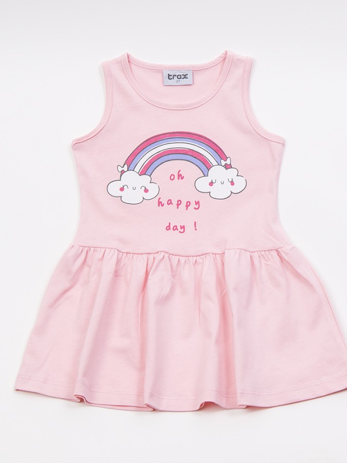 TRAX Παιδικό Φόρεμα για Κορίτσια 1-6 ετών #45240 Ροζ